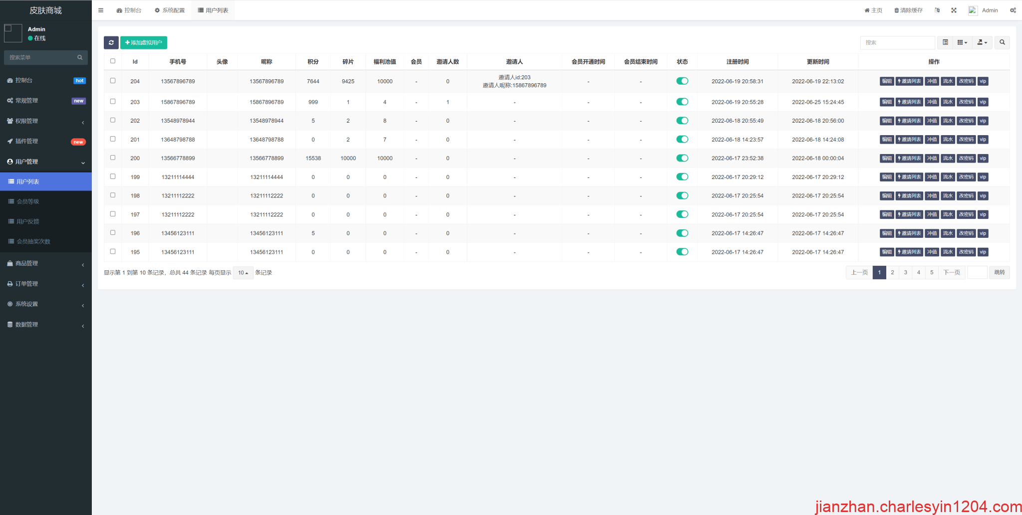 A2265二开运营版王者荣耀抽奖皮肤系统/前端主打游戏皮肤抽奖模式-查尔斯源码